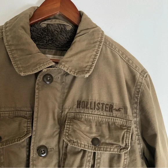 Hollister Heavy Rugged Jacket Trucker Utility Military Iconic Field Men's S - Picture 7 of 10